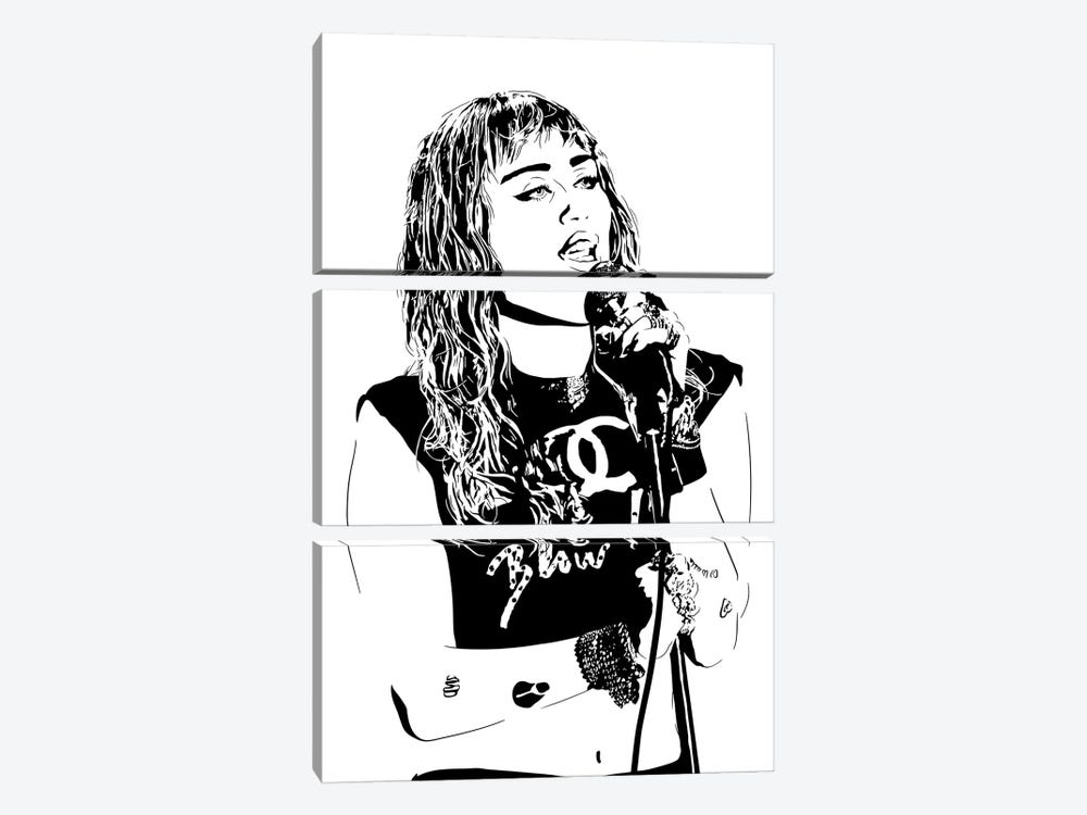 Miley Cyrus by Dropkick Art 3-piece Canvas Art Print