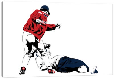 Pedro Martinez Fighting Don Zimmer Canvas Art Print - Baseball Art