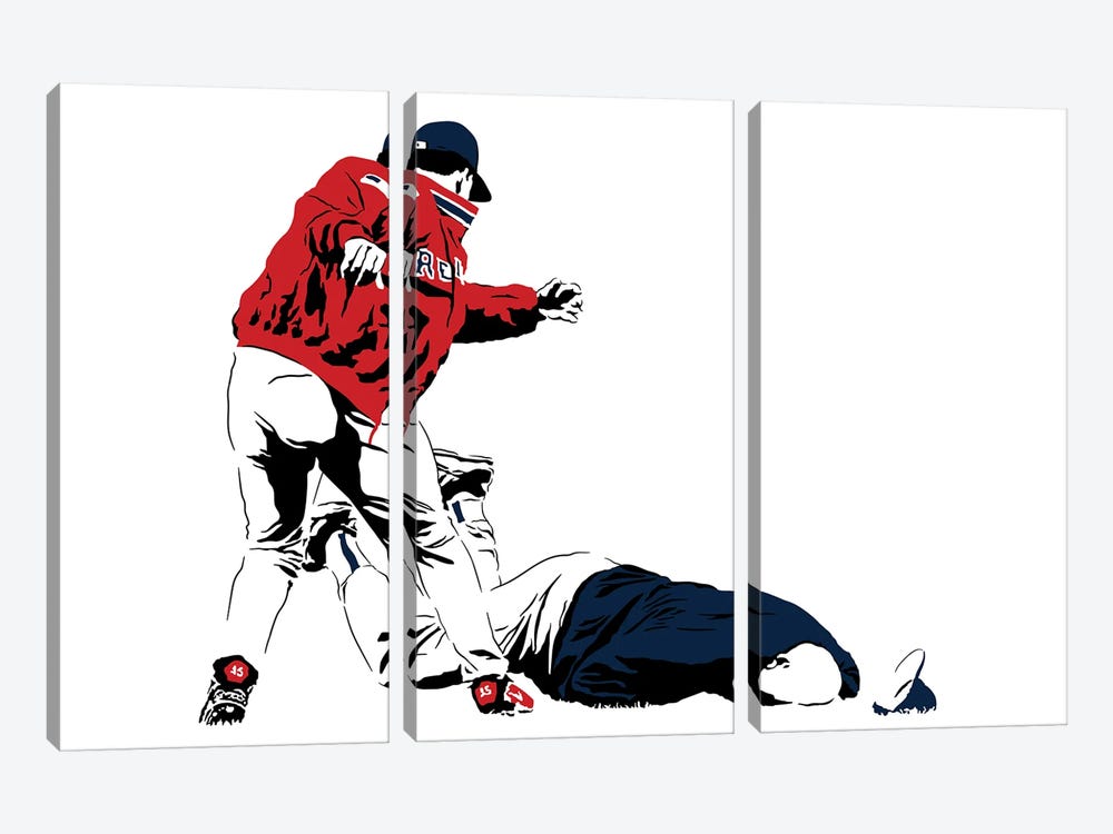 Pedro Martinez Fighting Don Zimmer by Dropkick Art 3-piece Art Print