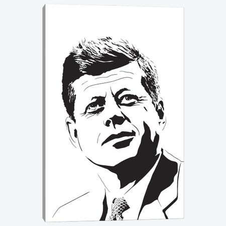 President John F. Kennedy Canvas Print #DKC51} by Dropkick Art Canvas Wall Art