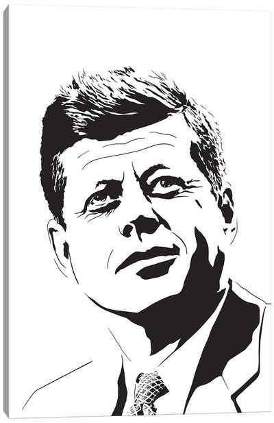 President John F. Kennedy Canvas Art Print - John F. Kennedy