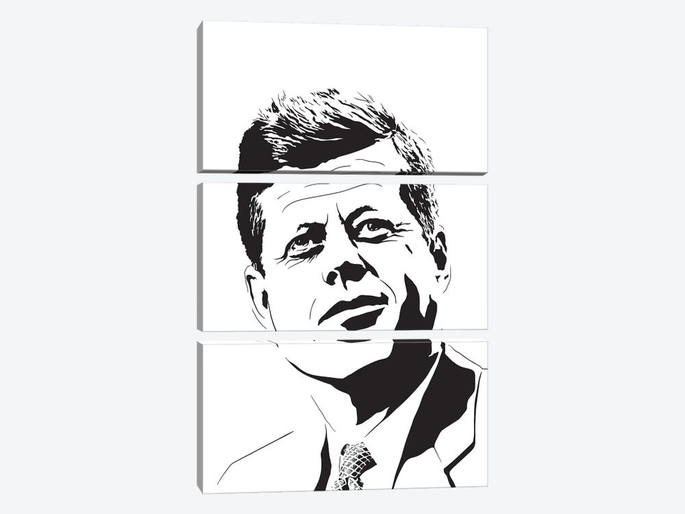 President John F. Kennedy by Dropkick Art 3-piece Canvas Art