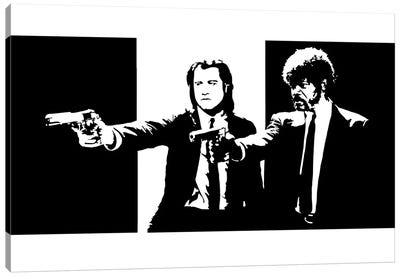Pulp Fiction - John Travolta And Samuel L. Jackson Canvas Art Print - Dropkick Art