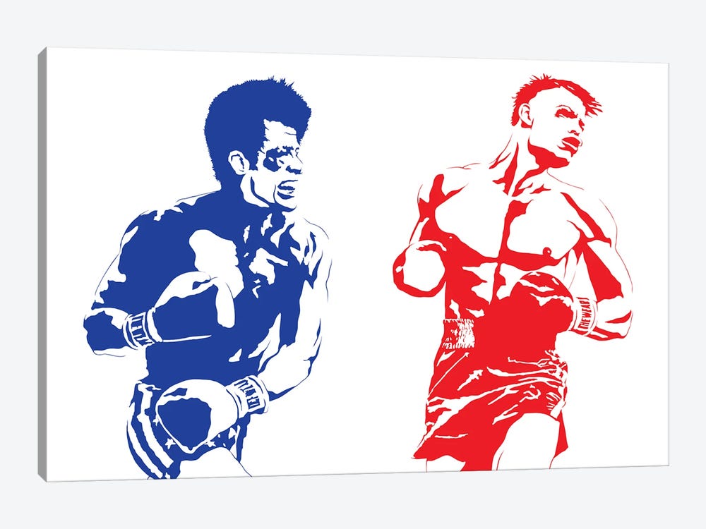 Rocky IV - Sylvester Stallone And Dolph Lundgren by Dropkick Art 1-piece Canvas Print