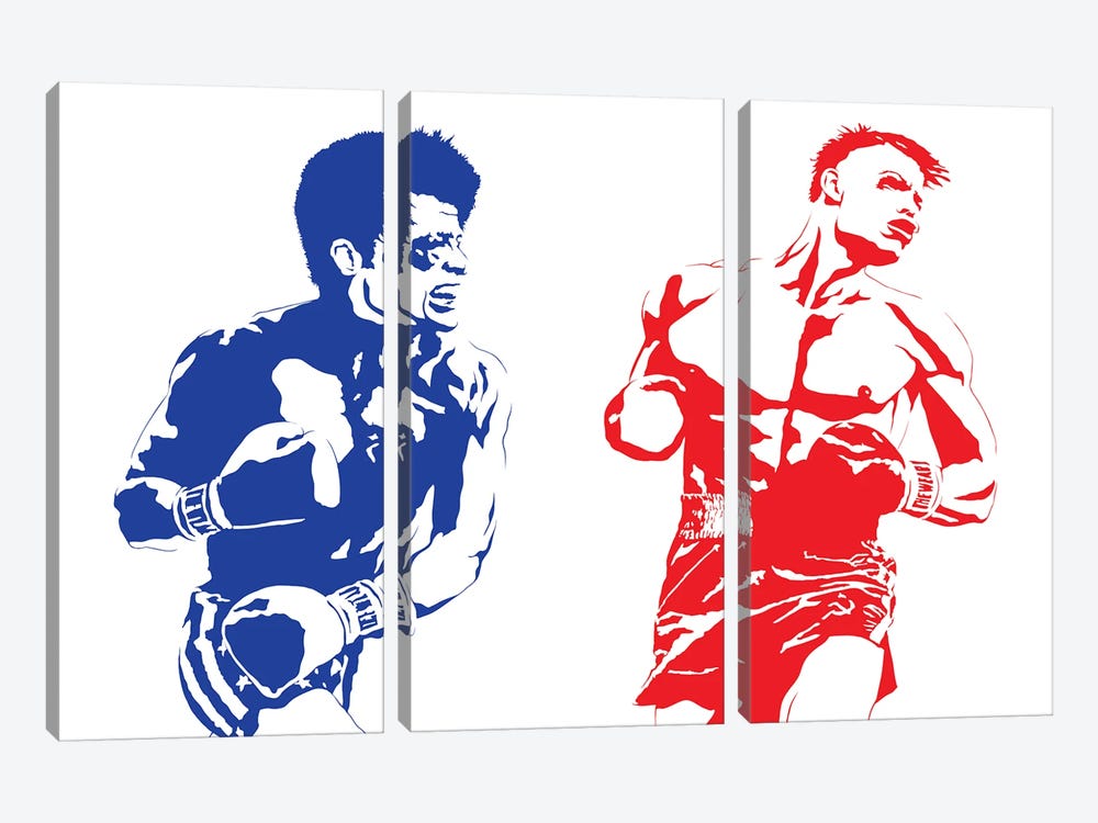 Rocky IV - Sylvester Stallone And Dolph Lundgren by Dropkick Art 3-piece Canvas Art Print