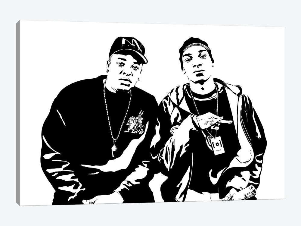 Snoop Doggy Dogg And Dr. Dre by Dropkick Art 1-piece Canvas Artwork