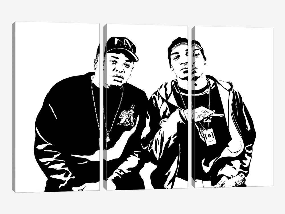 Snoop Doggy Dogg And Dr. Dre by Dropkick Art 3-piece Canvas Wall Art