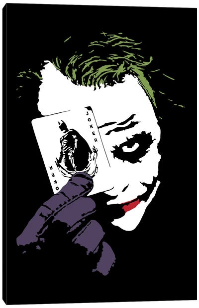 The Joker - Heath Ledger Canvas Art Print - Villain Art