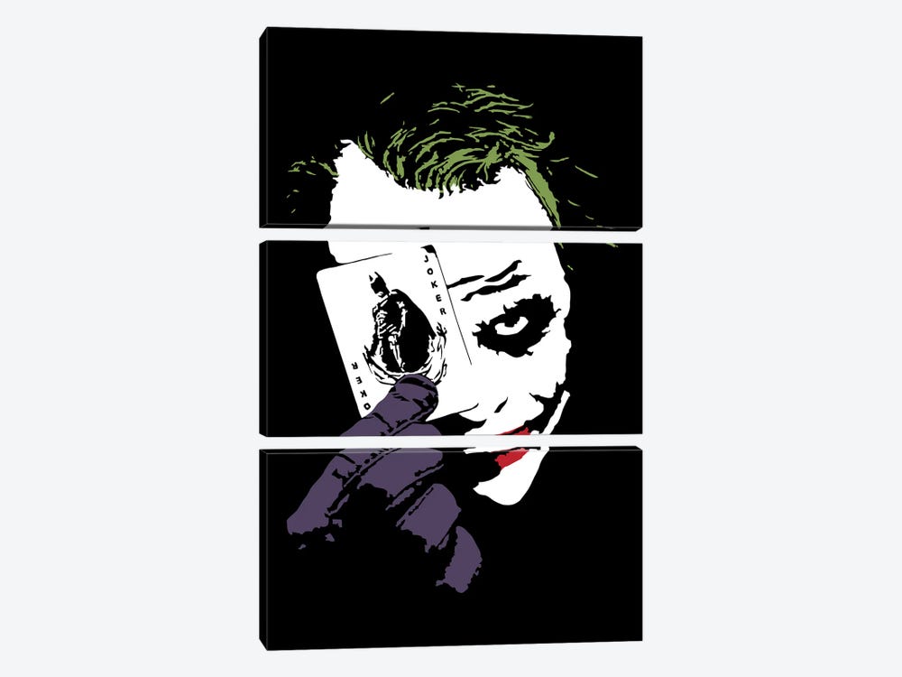 The Joker - Heath Ledger by Dropkick Art 3-piece Canvas Art