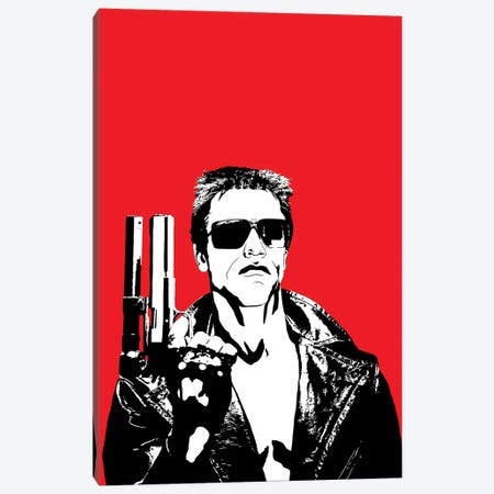 The Terminator - Arnold Schwarzeneggar Canvas Print #DKC71} by Dropkick Art Canvas Wall Art