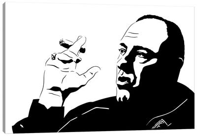 Tony Soprano Canvas Art Print - Smoking Art