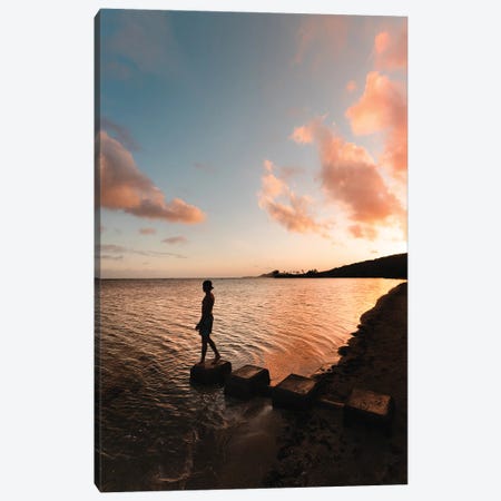 Sunset Stepping Stones Canvas Print #DKE100} by Daniel Keating Art Print