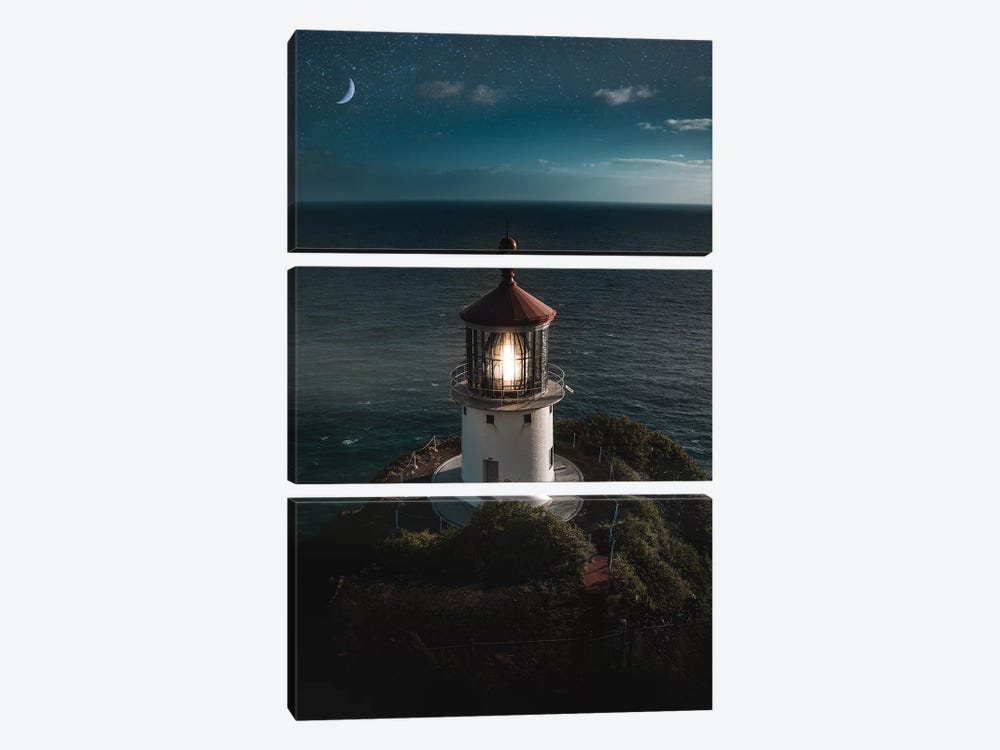 Lighthouse Night by Daniel Keating 3-piece Canvas Print