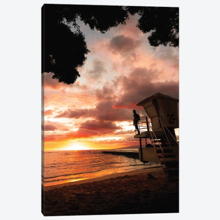 Waikiki Sunset Canvas Print #DKE69} by Daniel Keating Art Print