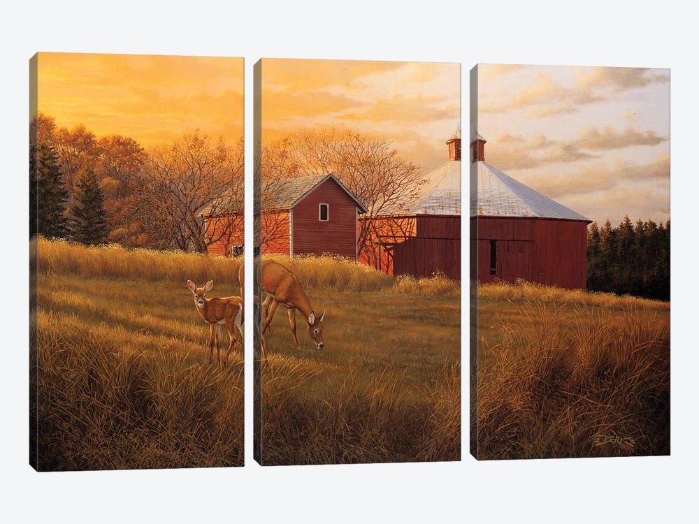 Autumn Sunset by Derk Hansen 3-piece Canvas Wall Art
