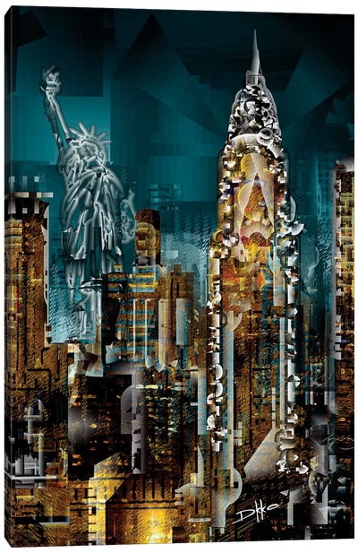 New York II Canvas Art Print - Statue of Liberty Art