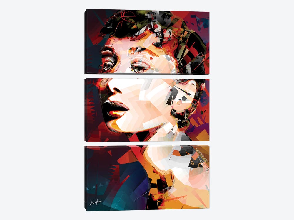 Audrey Hepburn by Darkko 3-piece Canvas Artwork