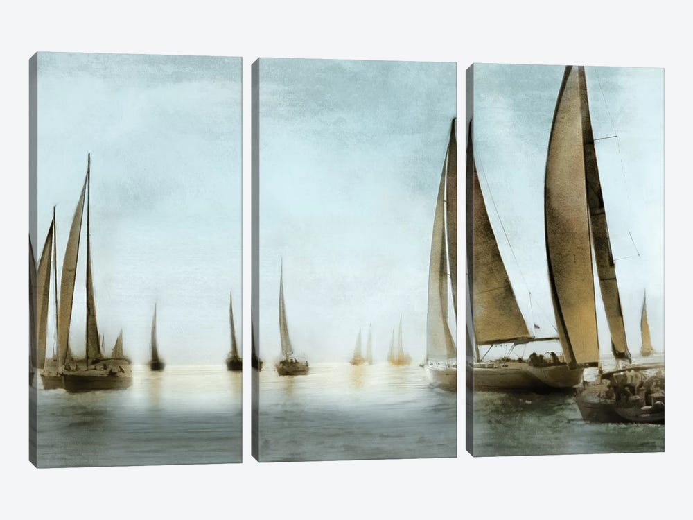 Golden Sails by Drako Fontaine 3-piece Art Print