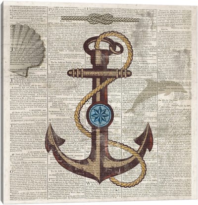 Nautical Collection I Canvas Art Print - Anchor Art