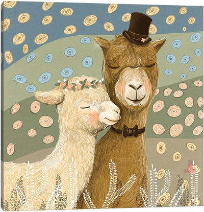 Llamas Canvas Art Print - Dasha Kryukova