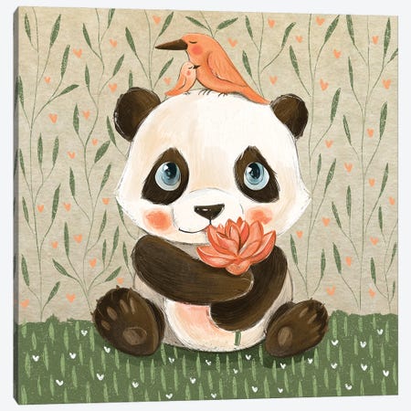 Panda Canvas Print #DKR17} by Dasha Kryukova Canvas Wall Art