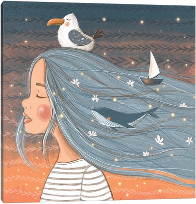Dreams Of The Sea Canvas Art Print - Dasha Kryukova