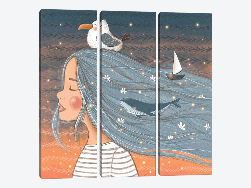 Dreams Of The Sea by Dasha Kryukova 3-piece Art Print