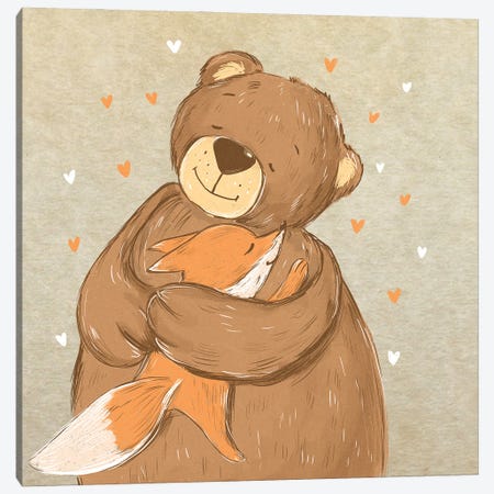Warm Hugs Canvas Print #DKR27} by Dasha Kryukova Canvas Print