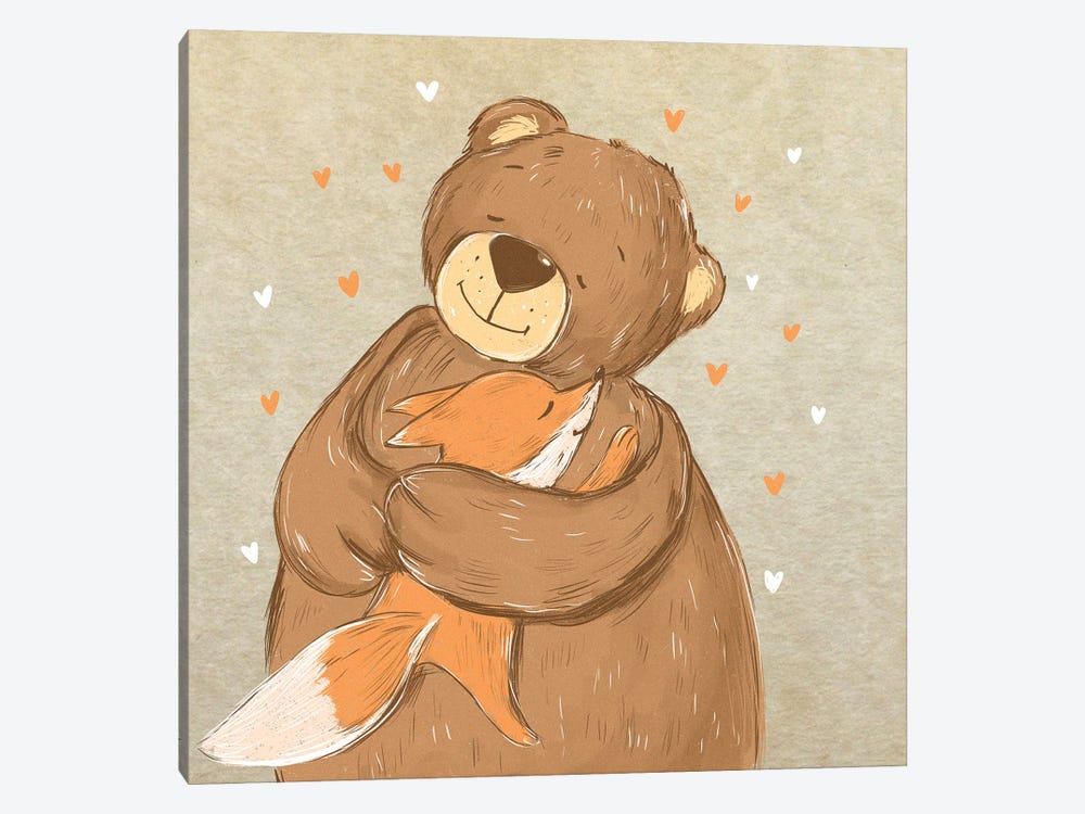 Warm Hugs by Dasha Kryukova 1-piece Art Print