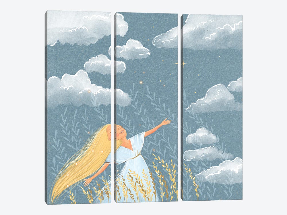 The Wind Of Freedom by Dasha Kryukova 3-piece Canvas Art Print