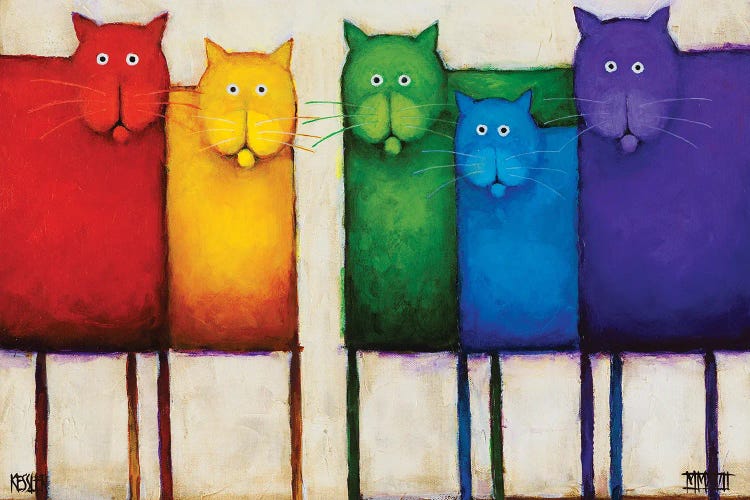 Rainbow Cats by Daniel Patrick Kessler wall art