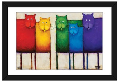 Rainbow Cats Paper Art Print - Best Selling Paper