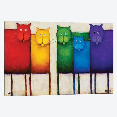 Rainbow Cats Canvas Print #DKS24} by Daniel Patrick Kessler Canvas Wall Art