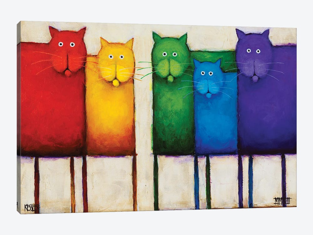 Rainbow Cats by Daniel Patrick Kessler 1-piece Art Print