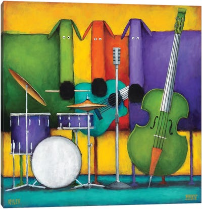 Jam Dogs II Canvas Art Print - Cello Art