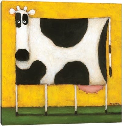 Yellow Cow Canvas Art Print - Daniel Patrick Kessler
