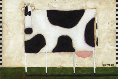 White Cow by Daniel Patrick Kessler framed wall art