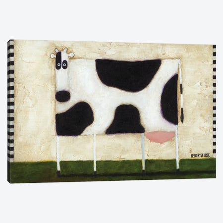 White Cow Canvas Print #DKS47} by Daniel Patrick Kessler Canvas Artwork