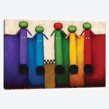 Rainbow Dogs with Apples Canvas Print #DKS54} by Daniel Patrick Kessler Art Print