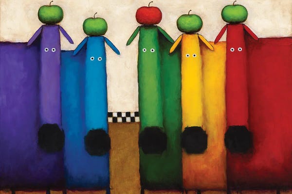 Kitchen: Rainbow Dogs with Apples by Daniel Patrick Kessler