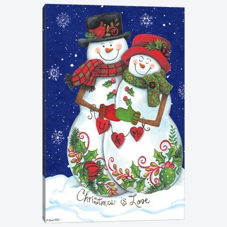 Snow Couple Canvas Print #DKT10} by Diane Kater Art Print