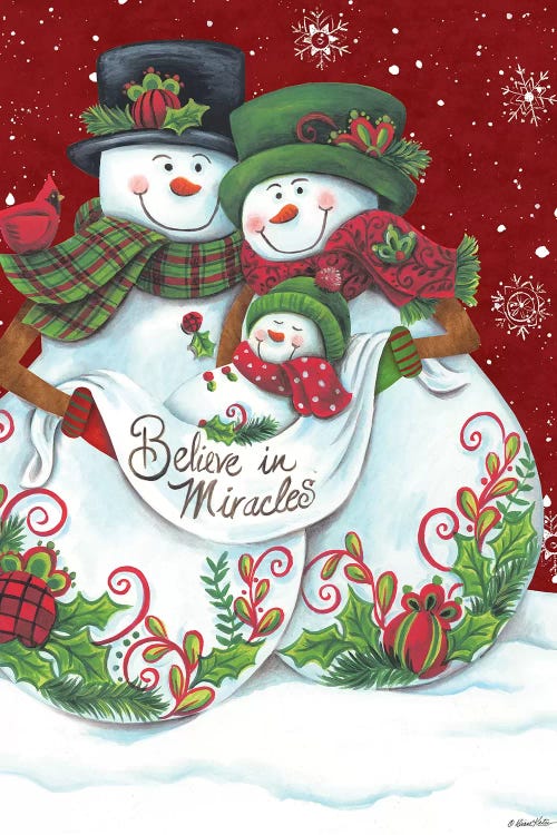 Snowman Parents with Baby