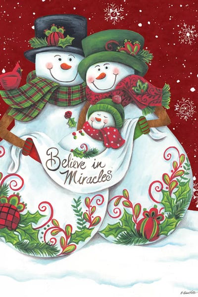 Christmas Signs & Sentiments: Snowman Parents with Baby by Diane Kater
