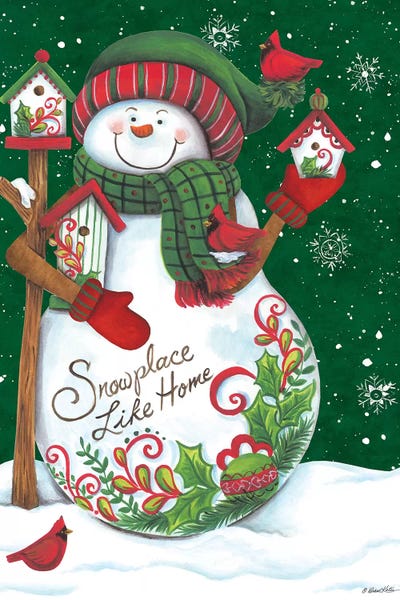 Christmas Signs & Sentiments: Snowman with Birdhouses by Diane Kater