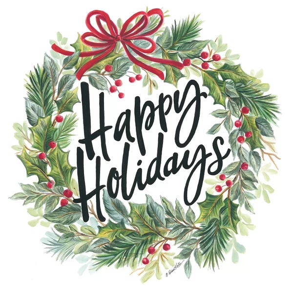 Christmas Signs & Sentiments: Happy Holidays Wreath by Diane Kater