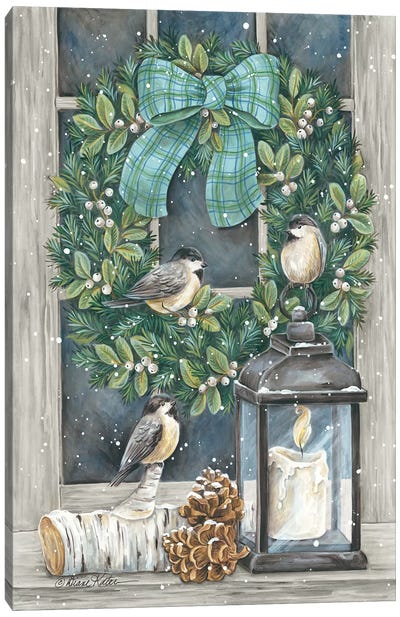 Winter Wreath Canvas Art Print - Large Christmas Art