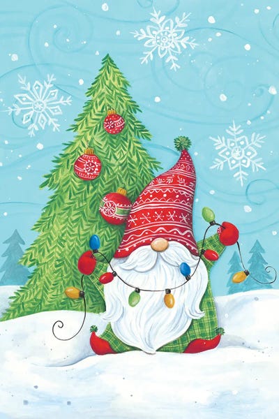 Gnomes: Elf Gnome With Lights by Diane Kater