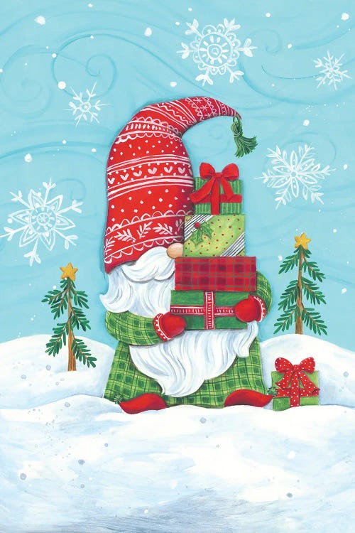 Elf Gnome with Presents by Diane Kater wall art