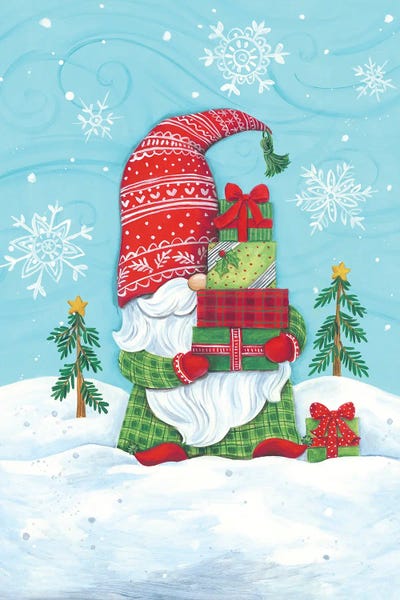 Gnomes: Elf Gnome with Presents by Diane Kater
