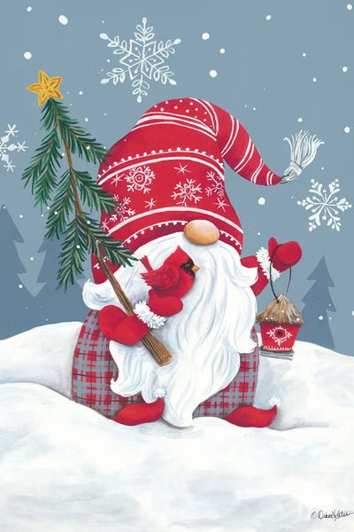 Penny Lane Publishing: Snowy Gnome with Cardinal by Diane Kater